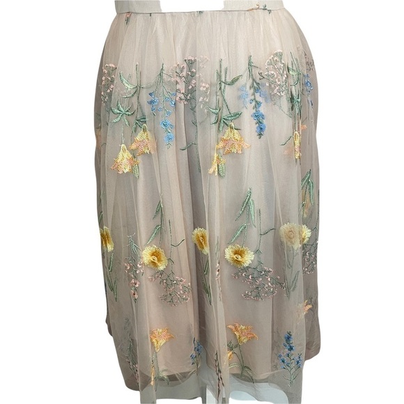 Jessica Howard Blush Pink Pastel Embroidered Flower & Tulle Sleeveless Dress. 10 - Picture 9 of 13